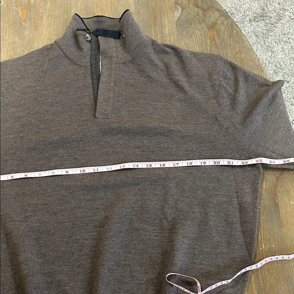 Men's Zegna Wool Brown Sweater L/XL - Picture 11 of 13